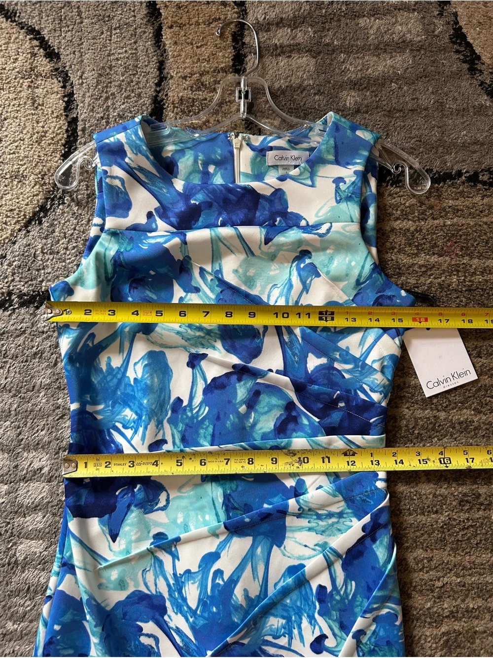 NWT Calvin Klein Blue Floral Dress - Size 2 - Picture 5 of 7
